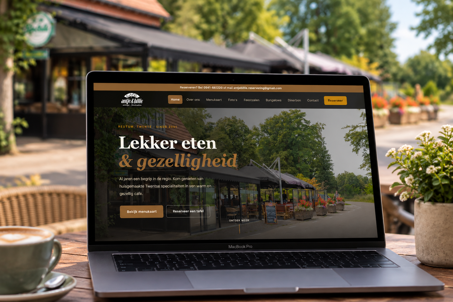 Antje en Billie website op laptop