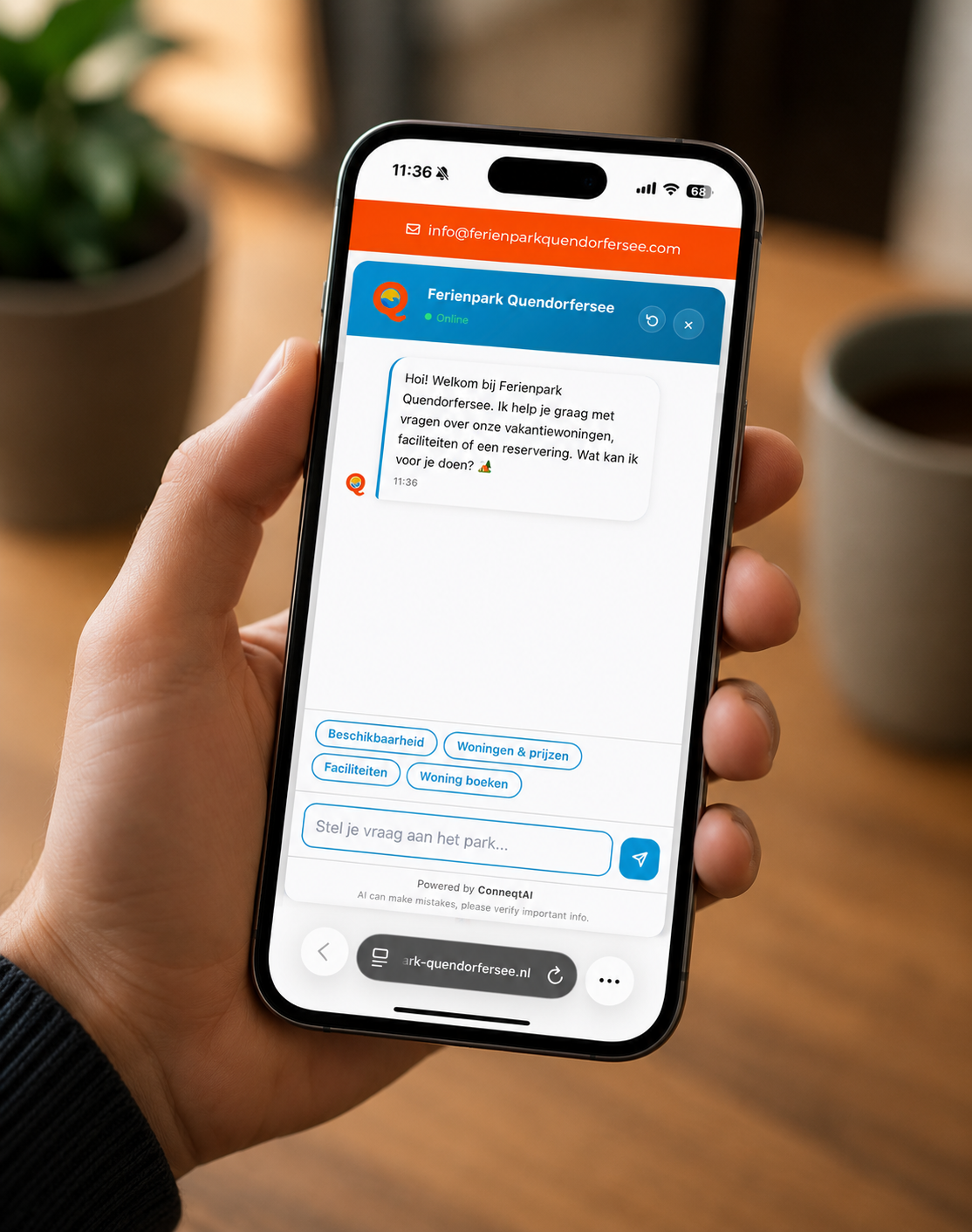 Ferienpark Quendorfersee webchat op mobiel